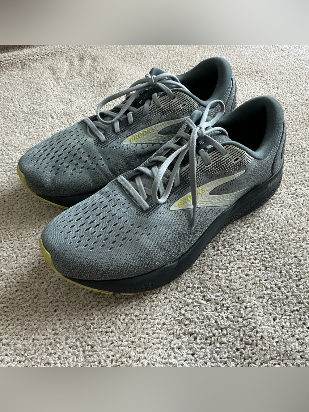 Brooks Ghost 16 Running Shoes Gray Extra Wide 4E Men’s Size 11 Cushion Neutral